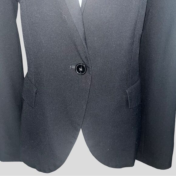 Zara Basics Lined Black One Button Blazer Size 4 - Picture 4 of 8